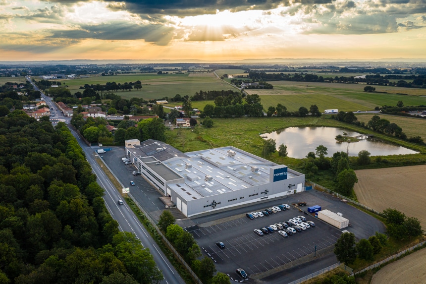 Vue aérienne de l'entreprise de décolletage FIDEMECA